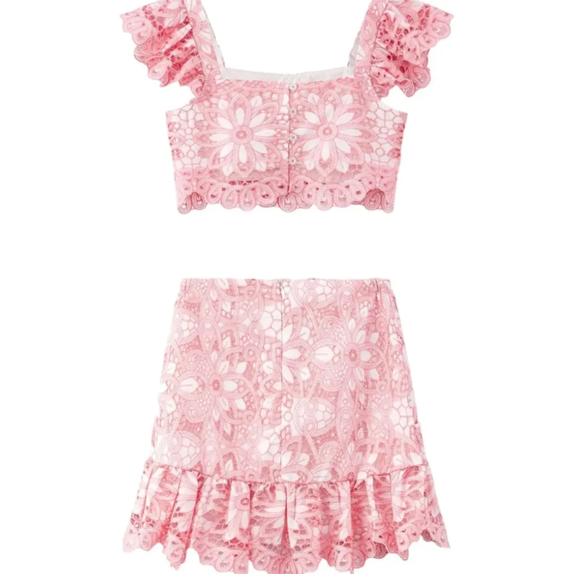 KIERA EMBROIDERED CROP TOP AND SKIRT SET