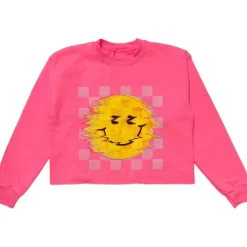 KINETIC HAPPY FACE CROP SWEATSHIRT