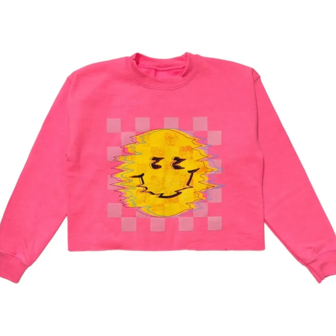 KINETIC HAPPY FACE CROP SWEATSHIRT