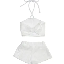 LACE HALTER TOP AND SHORTS SET