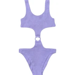 LAUREL CRINKLE LUREX CUT OUT ONE PIECE SWIMSUIT