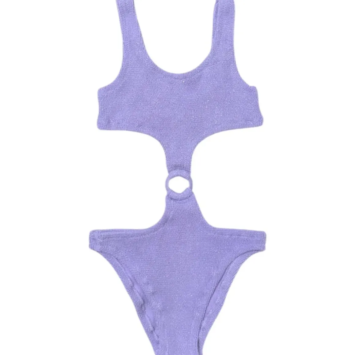 LAUREL CRINKLE LUREX CUT OUT ONE PIECE SWIMSUIT