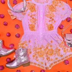 LEA EMBROIDERED ROMPER