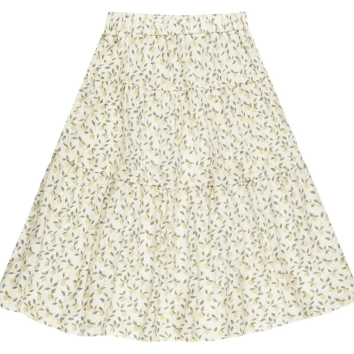 LEMONS TIERED MIDI SKIRT