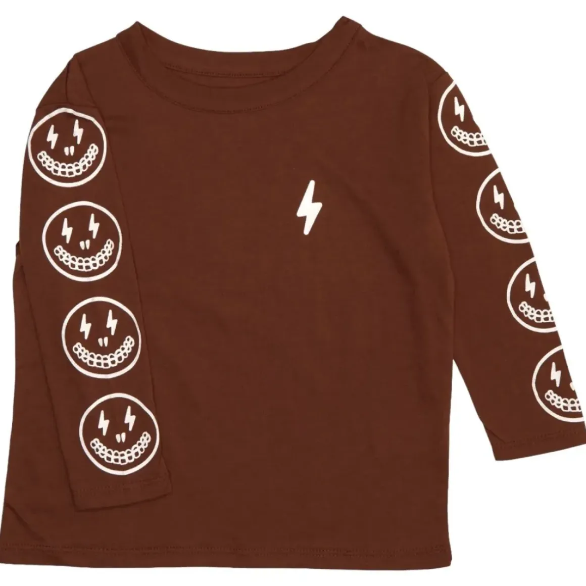 LIGHTNING SMILEY FACE LONG SLEEVE TSHIRT
