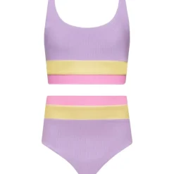 LIL MACKENZIE HEIDI COLOR BLOCK TWO PIECE BIKINI