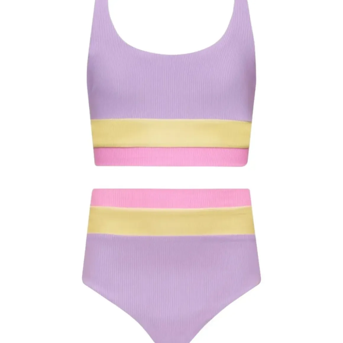 LIL MACKENZIE HEIDI COLOR BLOCK TWO PIECE BIKINI