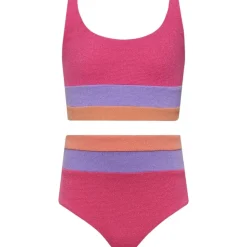 LIL MACKENZIE HEIDI COLOR BLOCK TWO PIECE BIKINI
