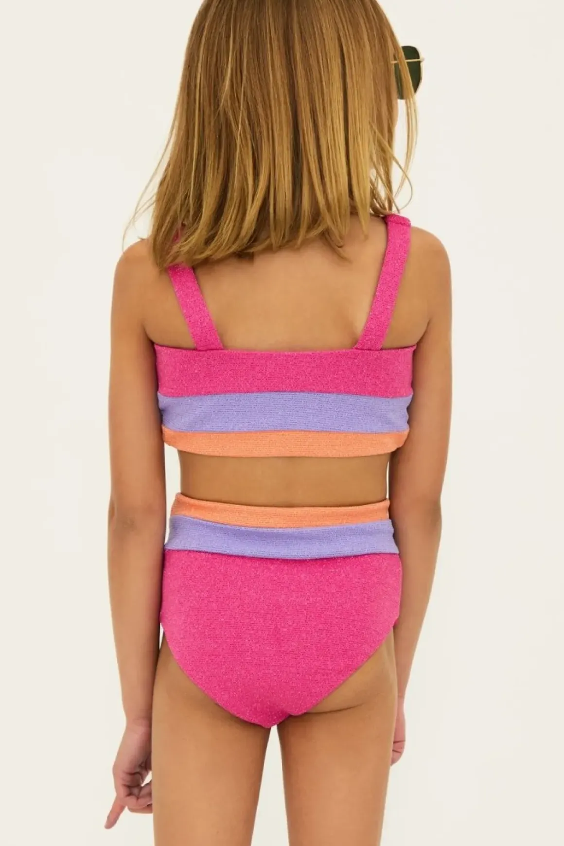 LIL MACKENZIE HEIDI COLOR BLOCK TWO PIECE BIKINI