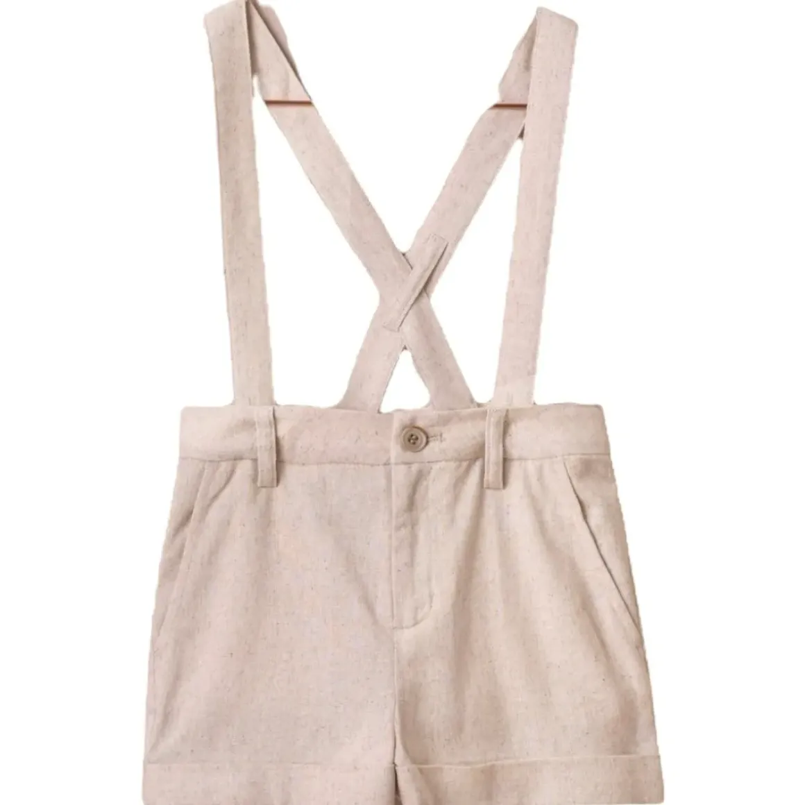 LINEN SUSPENDER SHORTS