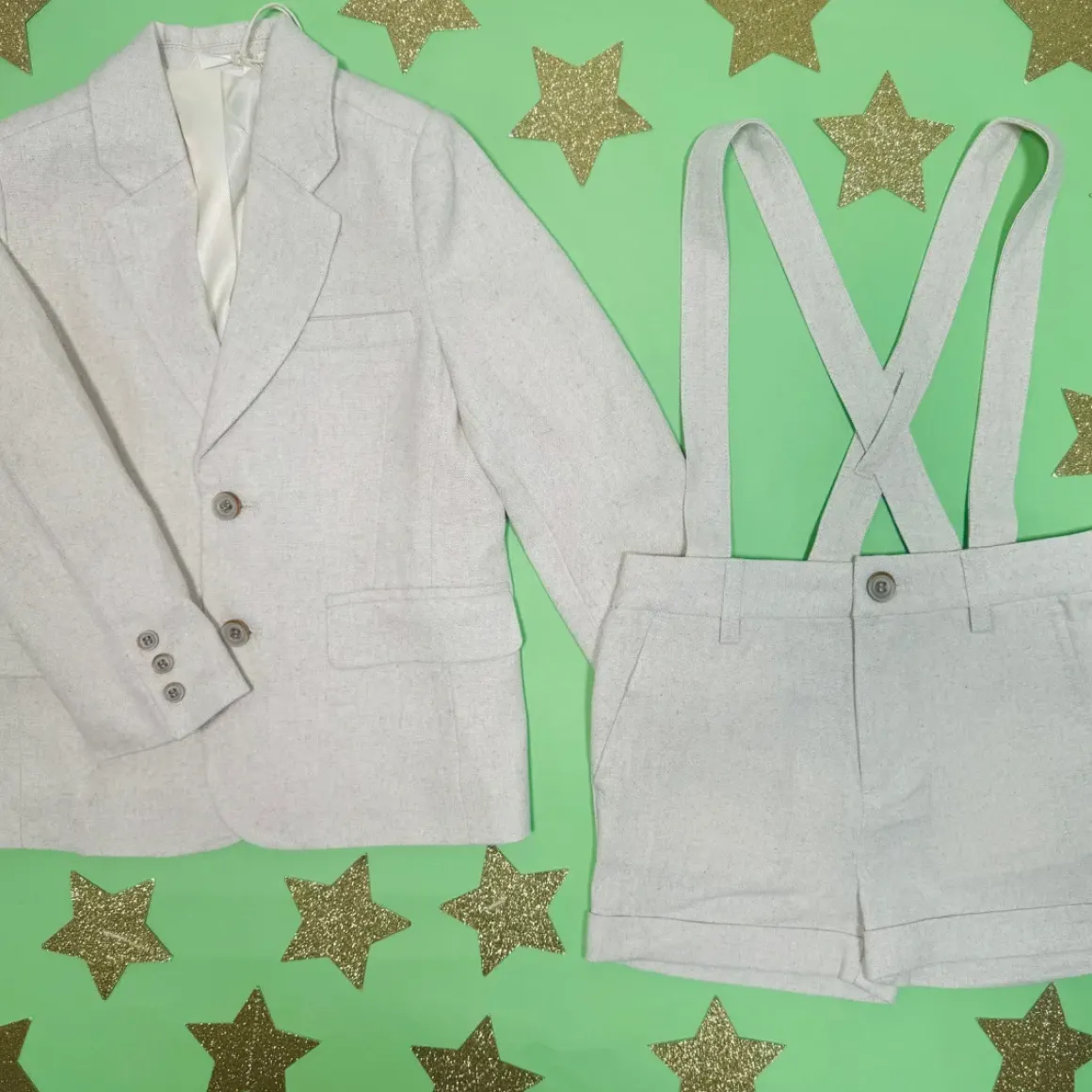 LINEN SUSPENDER SHORTS