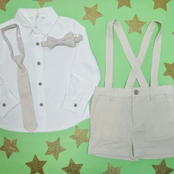 LINEN SUSPENDER SHORTS