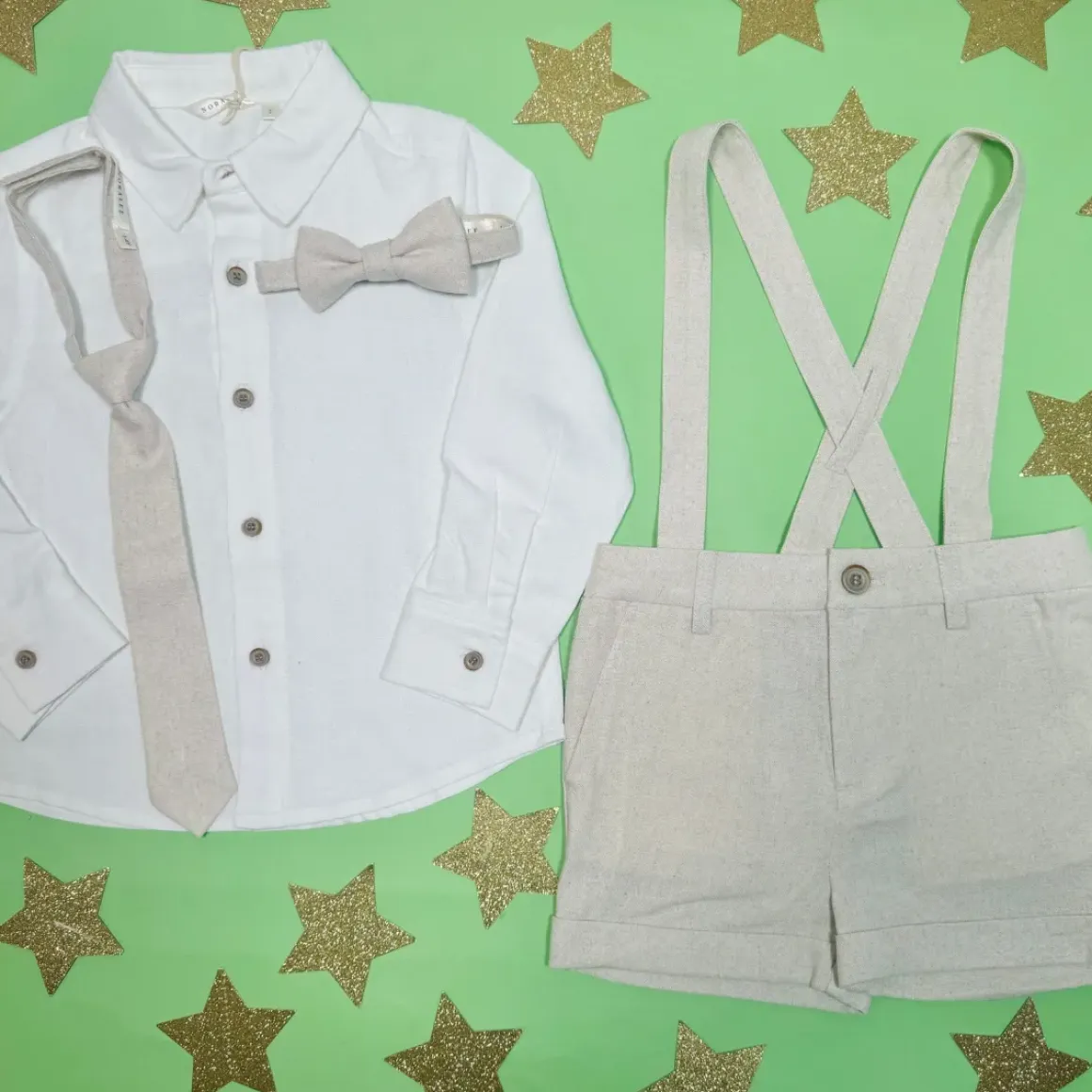 LINEN SUSPENDER SHORTS