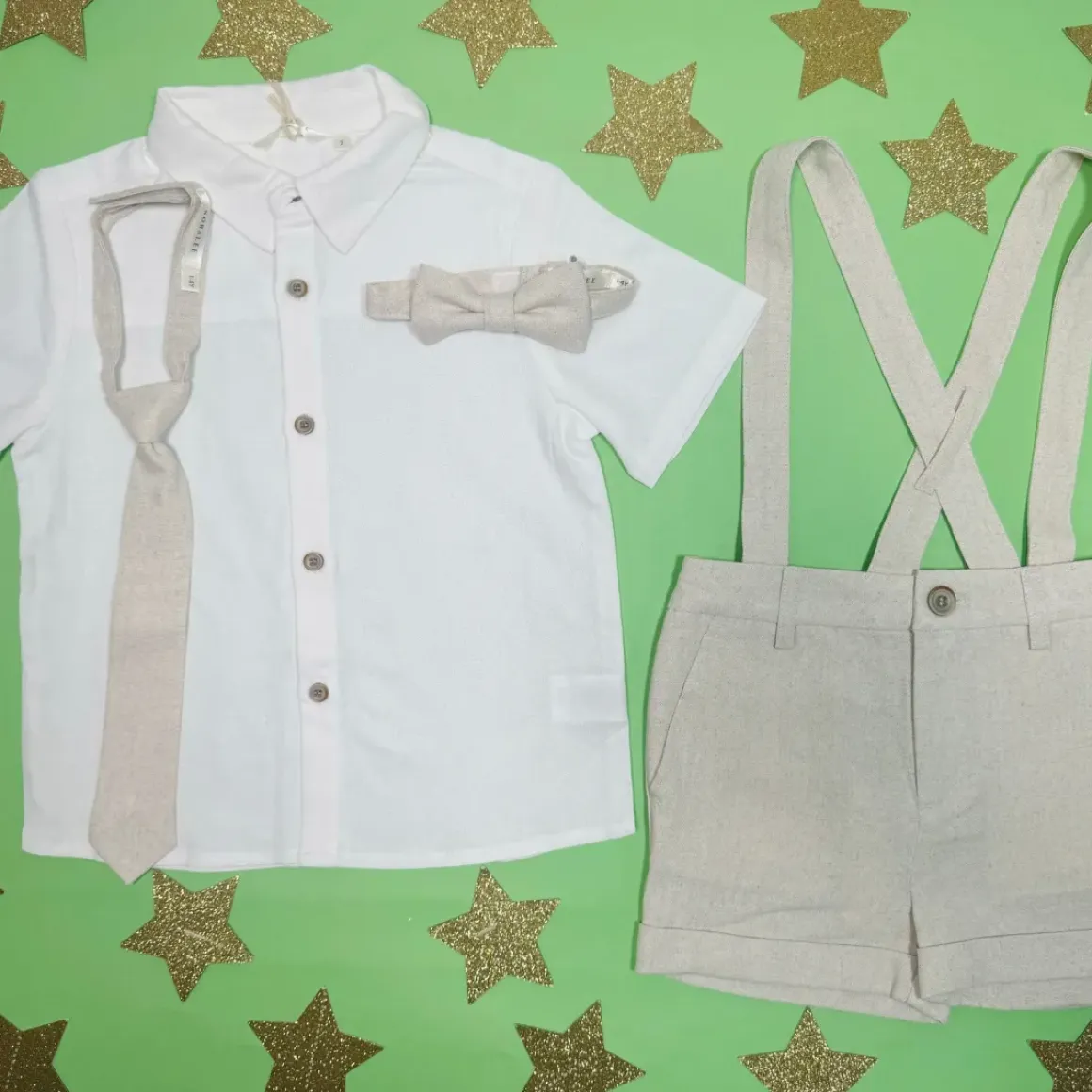 LINEN SUSPENDER SHORTS