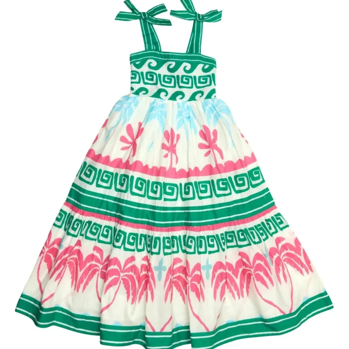 LITTLE CAMI TROPICAL PALM DRESS