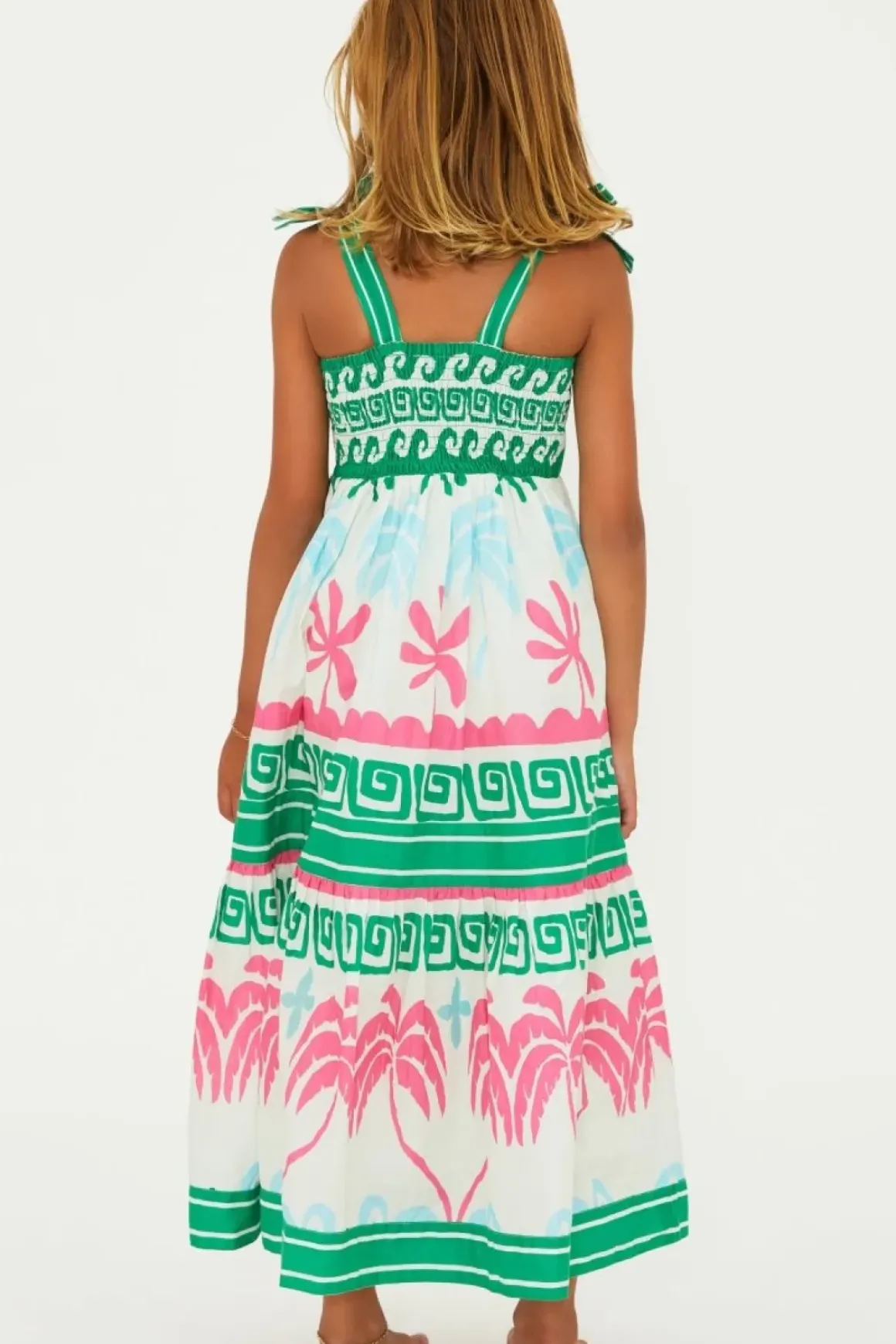 LITTLE CAMI TROPICAL PALM DRESS