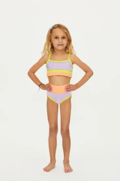 LITTLE EVA SUNDAZED COLOR BLOCK SPORTY TWO PIECE BIKINI