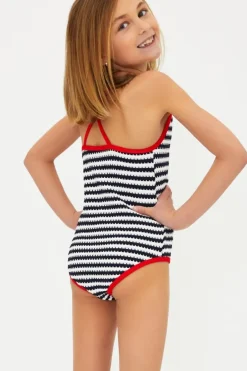 LITTLE JULIA STRIPE ONE PIECE SWIMSUIT