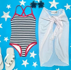 LITTLE JULIA STRIPE ONE PIECE SWIMSUIT