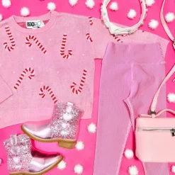 LITTLE PEPPA LEGGINGS IN CANDY CANE STRIPES
