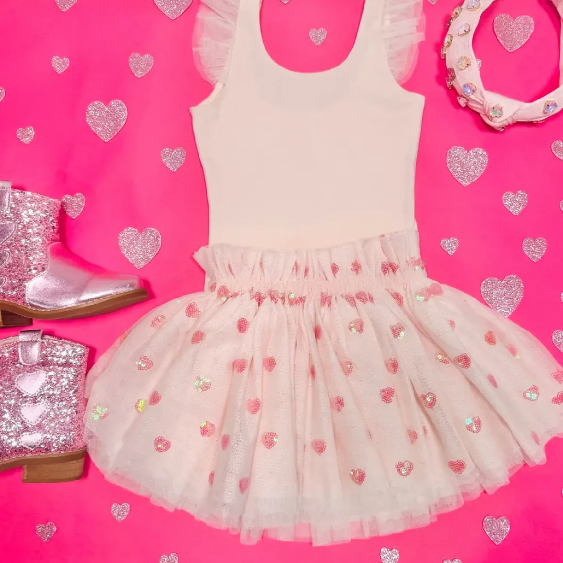 LOTTIE HEARTS LEOTARD AND TUTU SKIRT SET