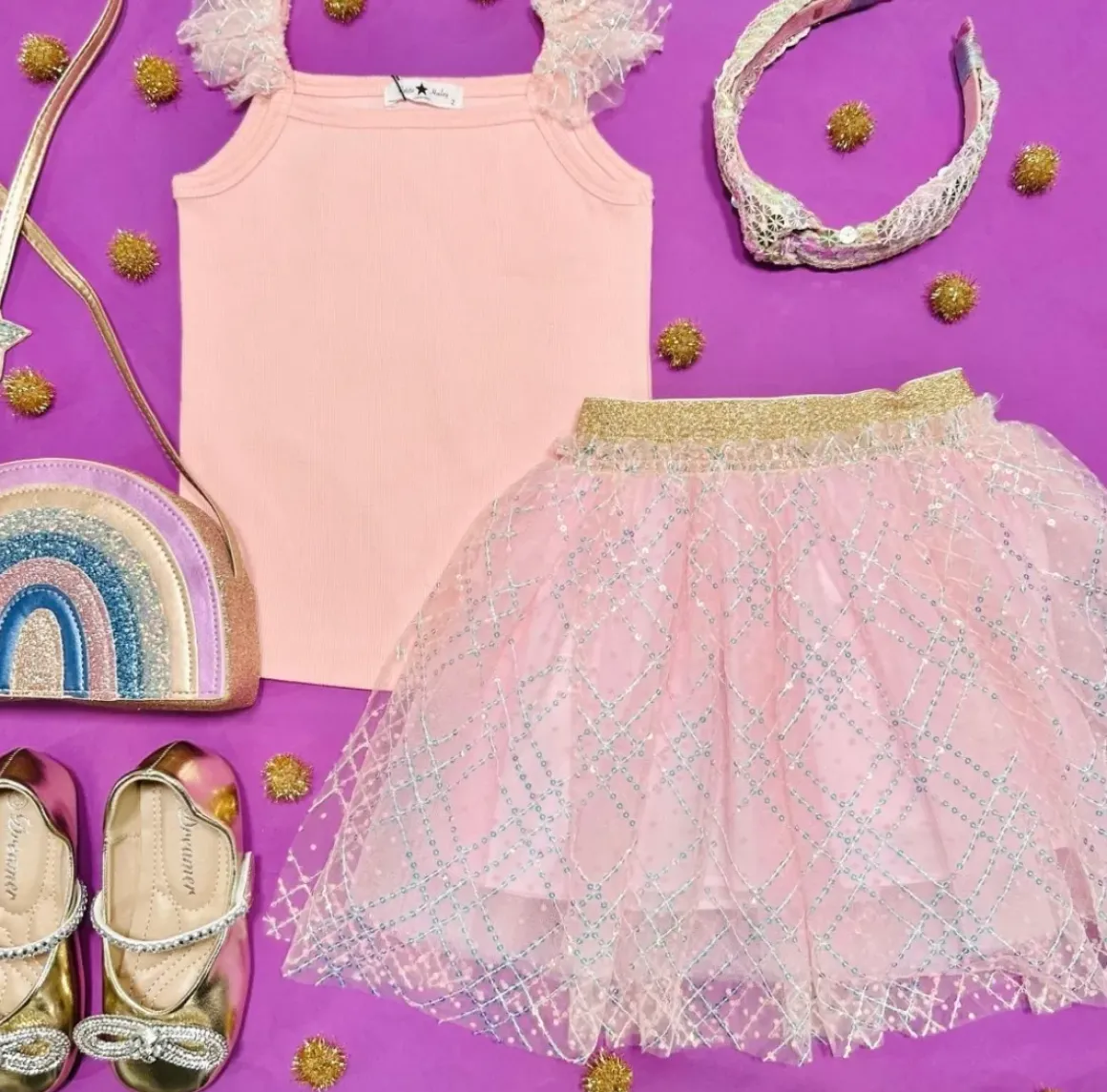 LUNA SEQUIN TANK AND TUTU SKIRT SET