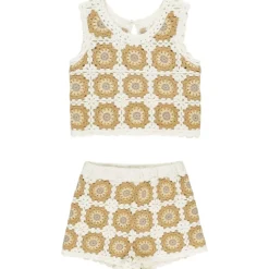 MARIGOLD DAISY CROCHET TANK AND SHORTS SET