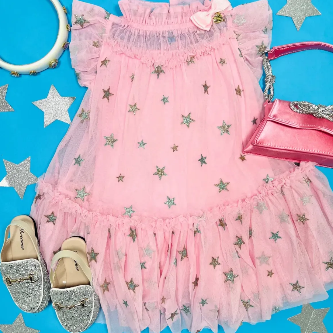 MARIGOLD STARS TULLE DRESS