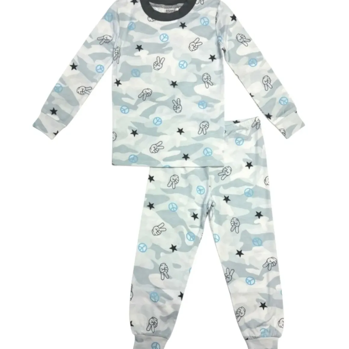 MAVERICKS PEACE SIGN LONG SLEEVE PJS BOYS