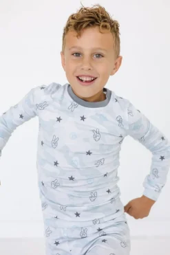 MAVERICKS PEACE SIGN LONG SLEEVE PJS BOYS