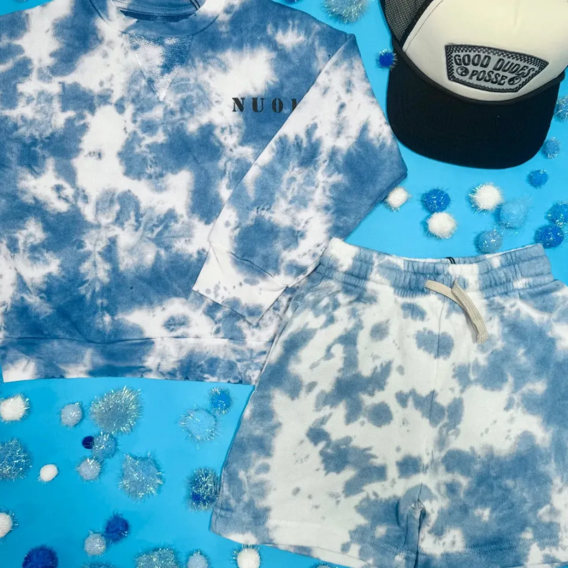MEGA TIE DYE SWEATSHORTS