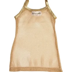MESH COVER UP DRESS W/ METALLIC TRIM