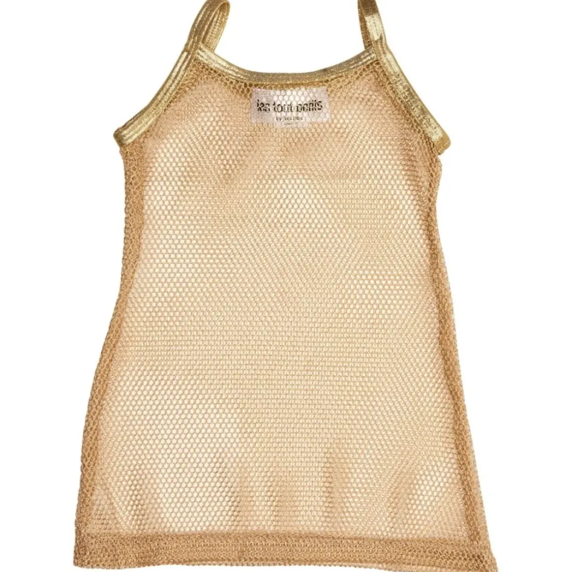 MESH COVER UP DRESS W/ METALLIC TRIM