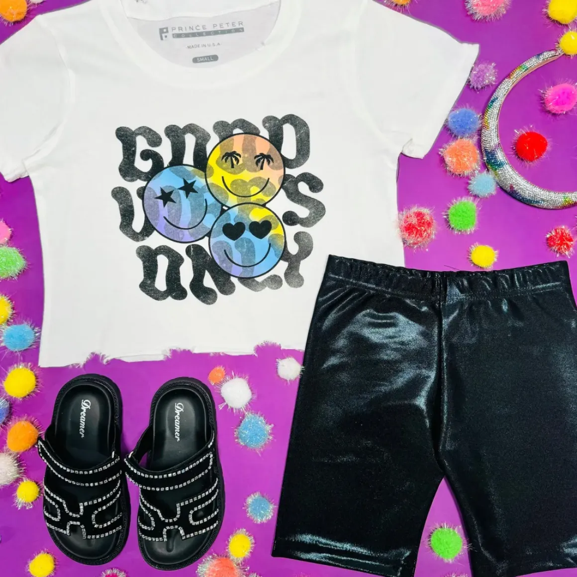 METALLIC BIKER SHORTS