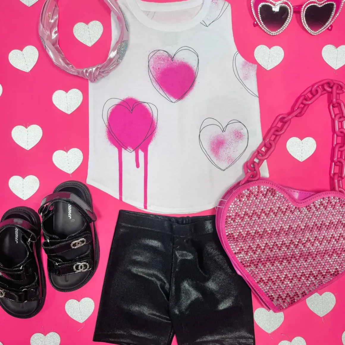 METALLIC BIKER SHORTS