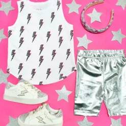 METALLIC BIKER SHORTS