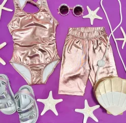 METALLIC BIKER SHORTS