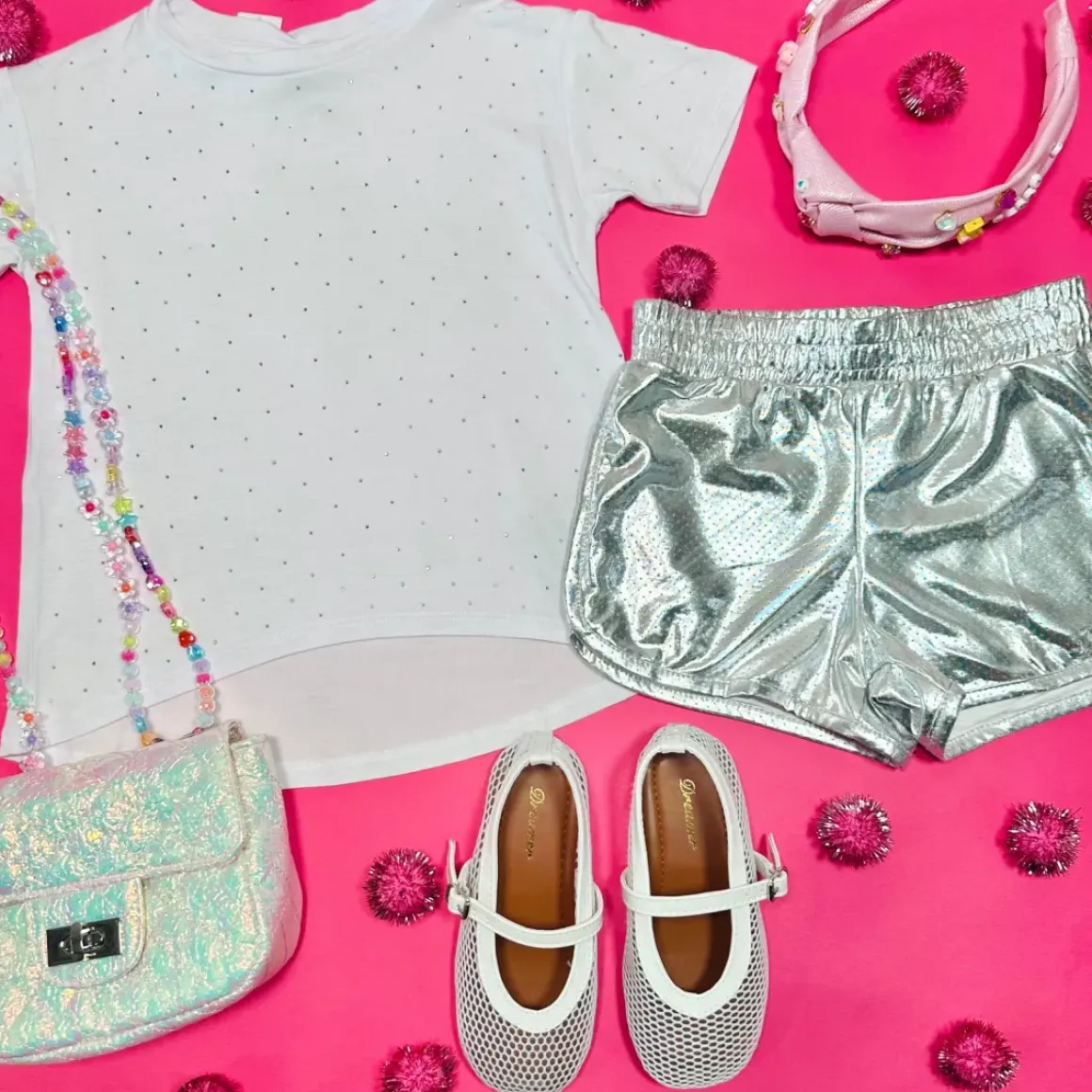 METALLIC GYM SHORTS