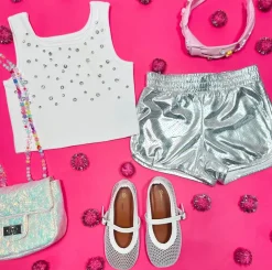 METALLIC GYM SHORTS