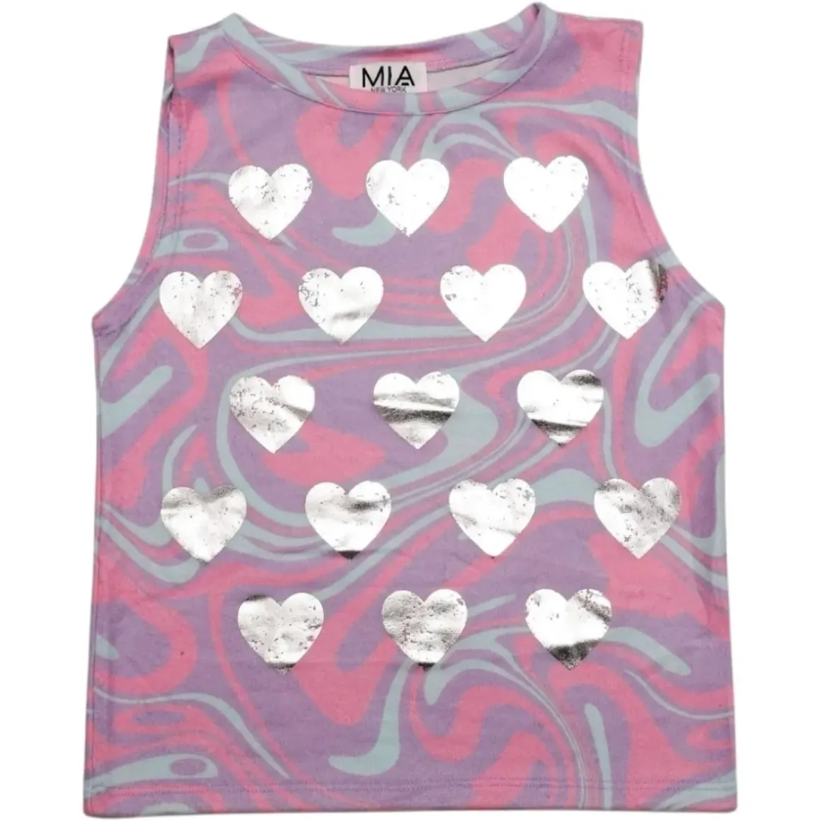 METALLIC HEARTS SWIRL HACHI TANK TOP