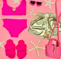 METALLIC RUNNING SHORTS