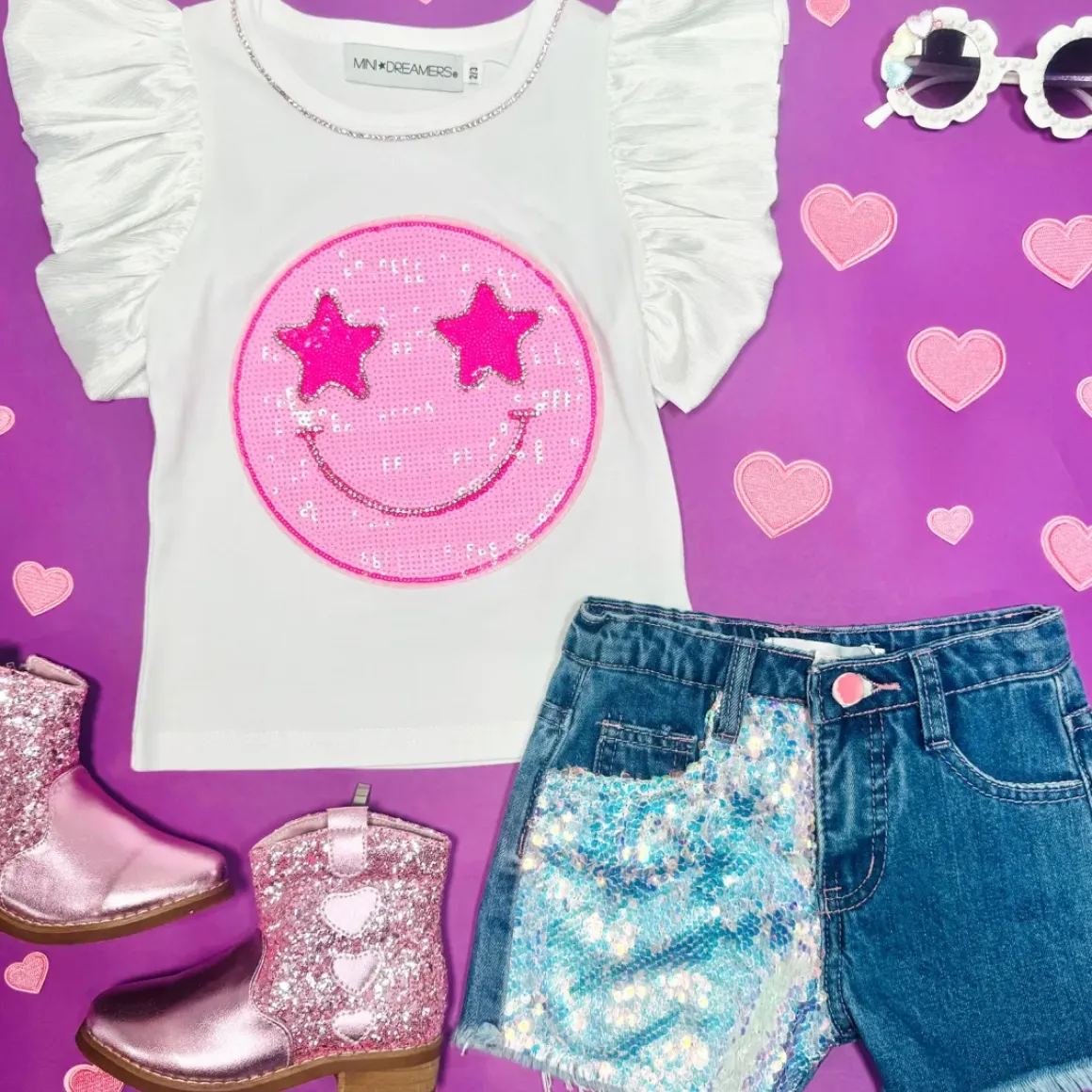 MIA SEQUIN DENIM SHORTS