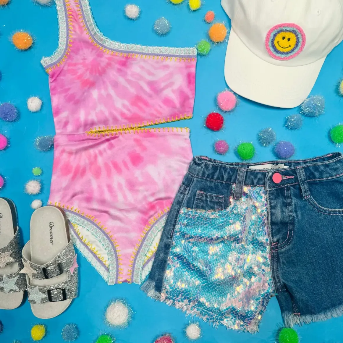 MIA SEQUIN DENIM SHORTS