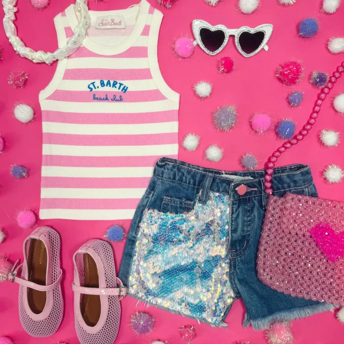 MIA SEQUIN DENIM SHORTS