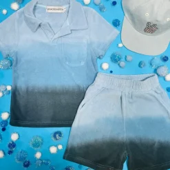 MICAH DIP DYE TERRY TOP AND SHORTS SET