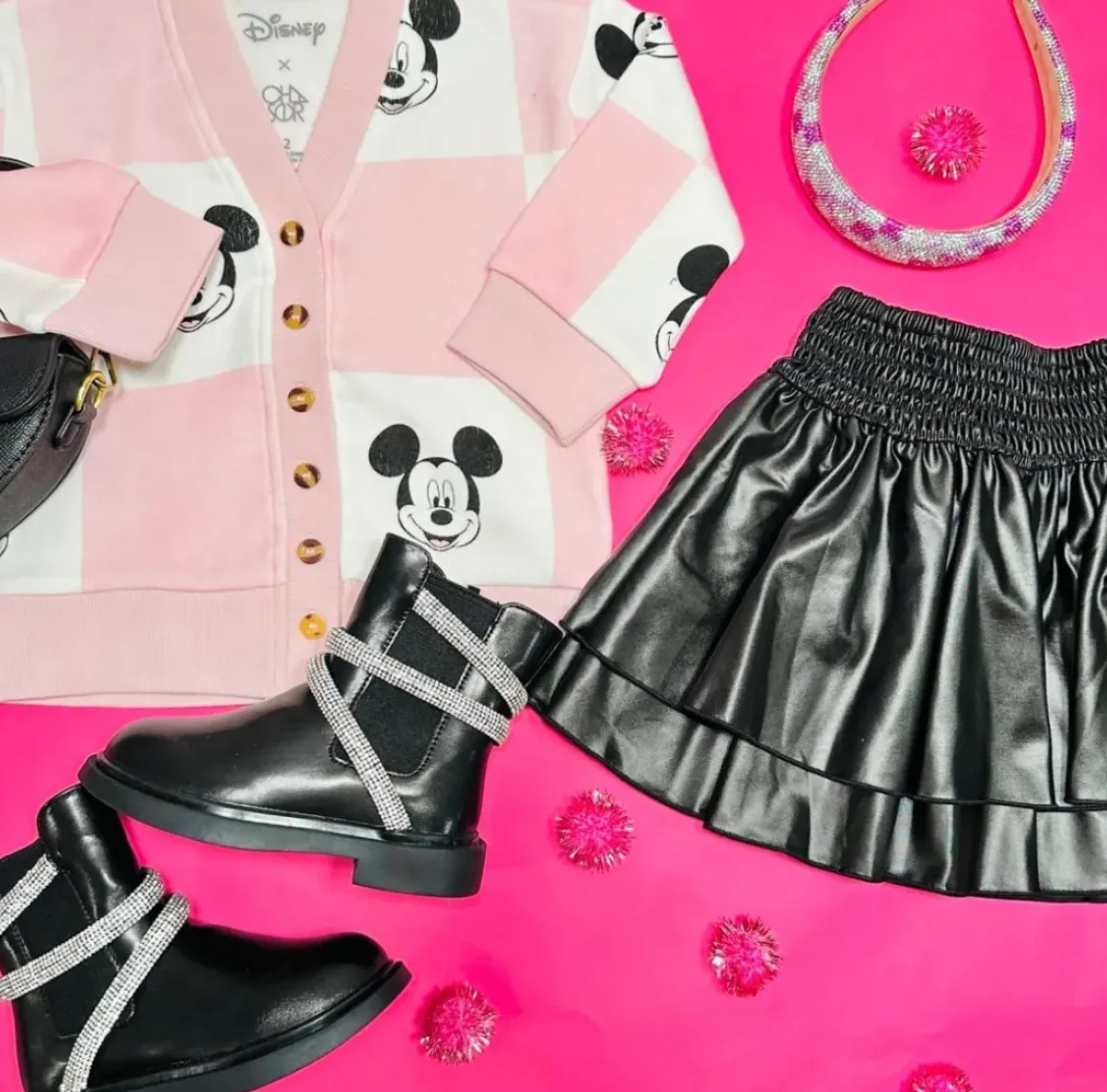 MICKEY CHECKERED CARDIGAN