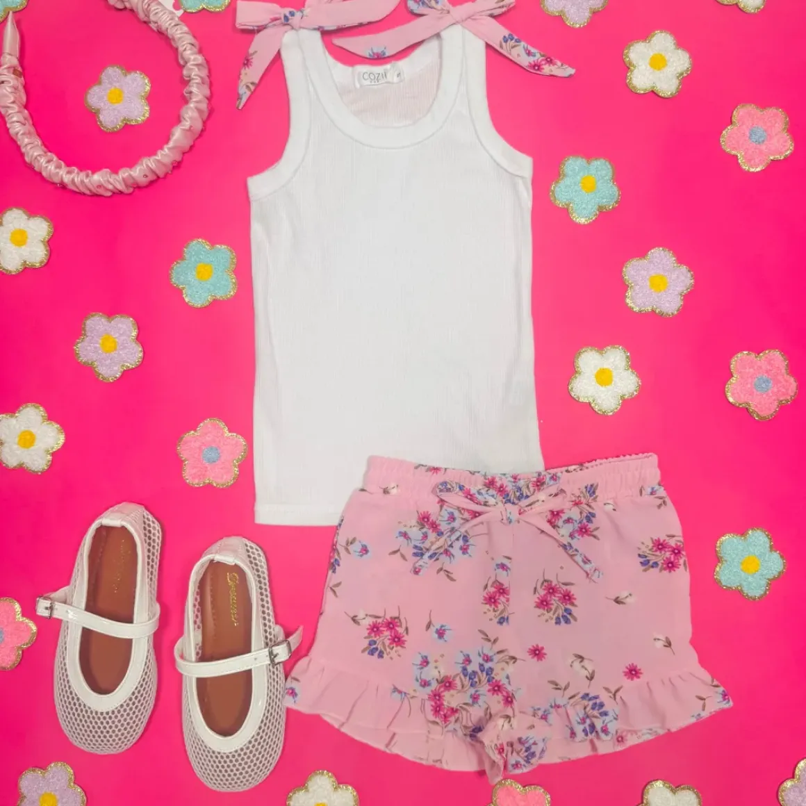 MINI FLORAL RUFFLE SHORTS