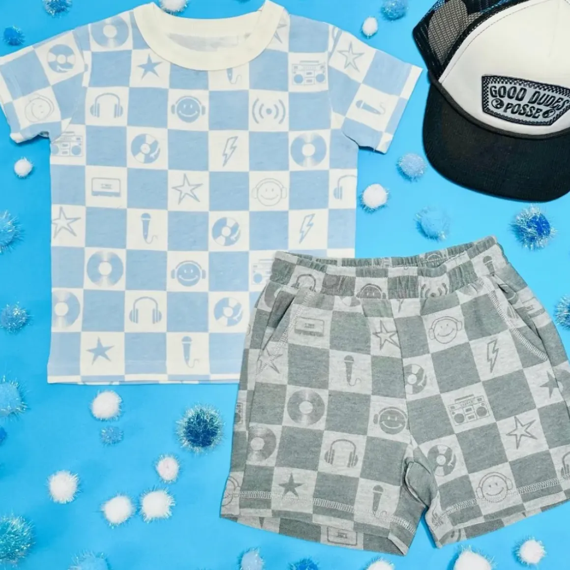 MUSIC CHECKERED SHORTS
