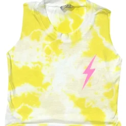 NEON BOLT LEMON CLOUD TANK TOP
