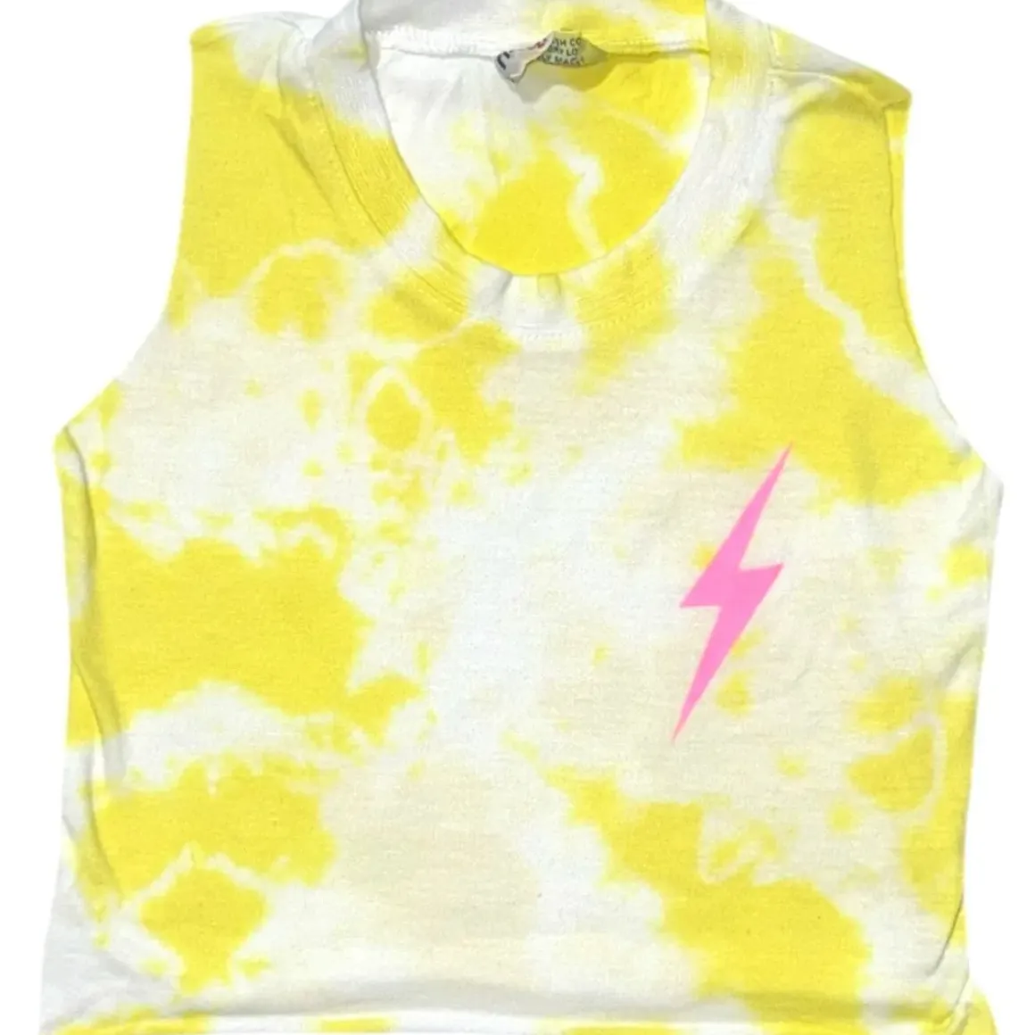 NEON BOLT LEMON CLOUD TANK TOP